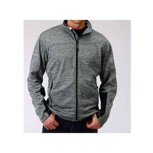 NEW ROPER speckled fleece front zip jacket in gray